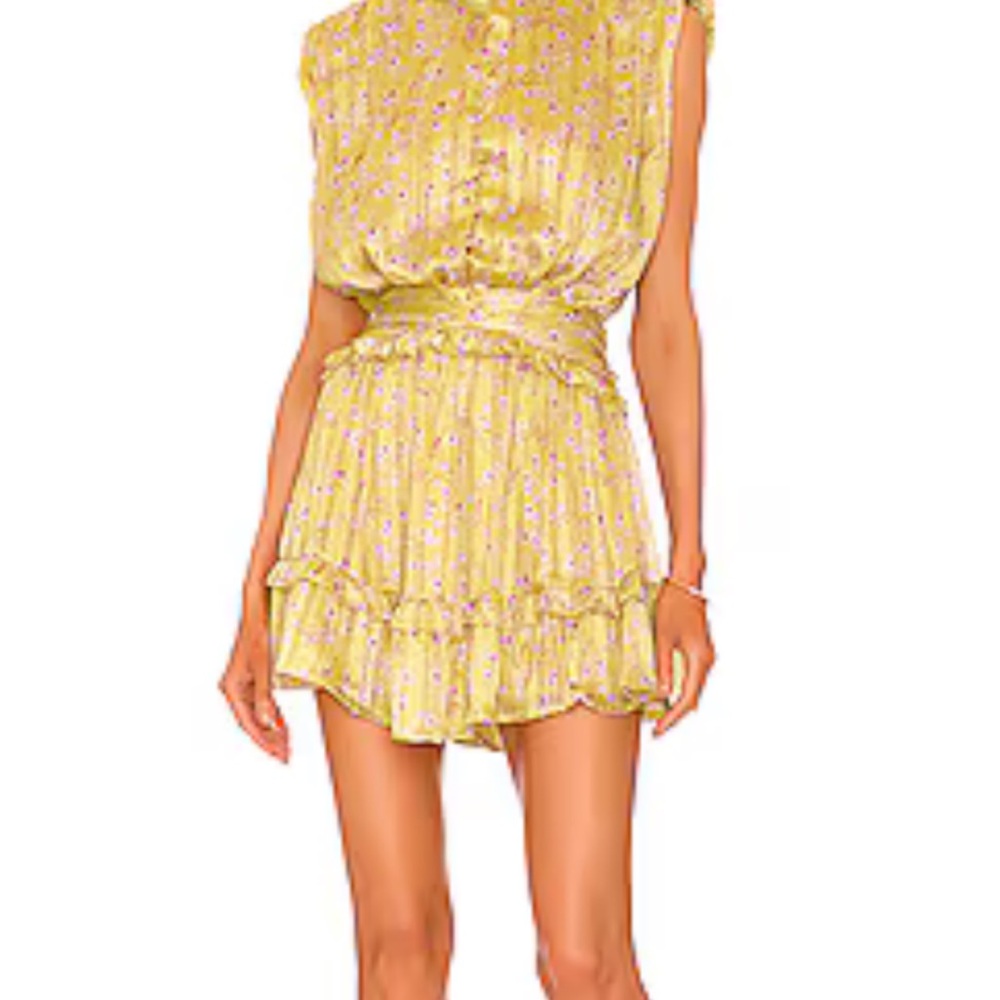 Sabina Musayev Yellow Floral Mini Dress